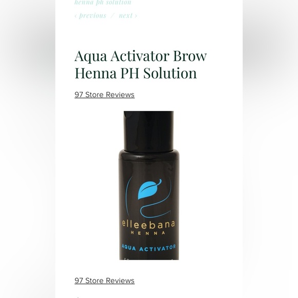 NEW Elleebana Brow Henna, Natural Brown & Aqua Activator Brow Henna PH Solution - Picture 12 of 14